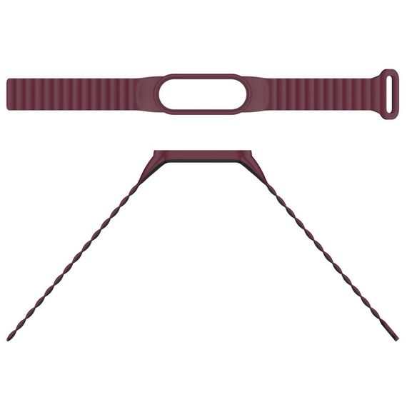 Ремешок Dual-color Magnetic для Xiaomi Mi Band 7/6/5/4/3 Plum / Black | Зображення 3