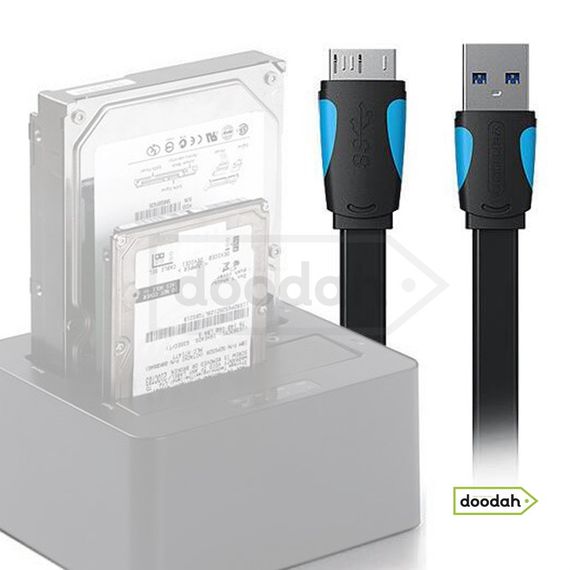 Кабель USB 3.0  на Micro-B - Vention 2 m Black (для hdd) | Зображення 2