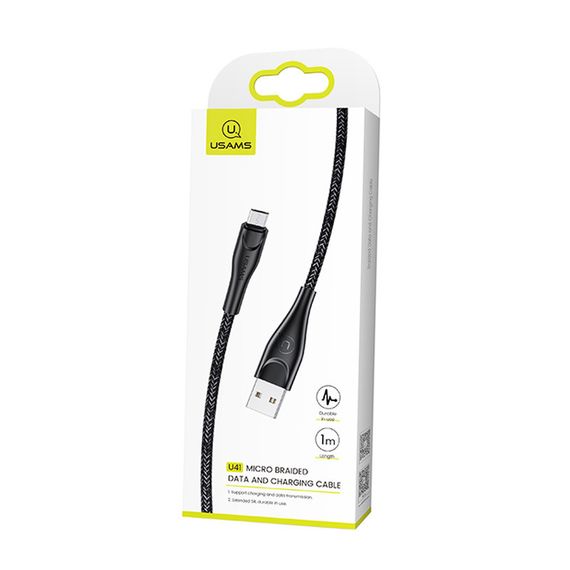 Дата кабель Usams US-SJ399 U41 Micro Braided Data and Charging Cable 3m | Зображення 2