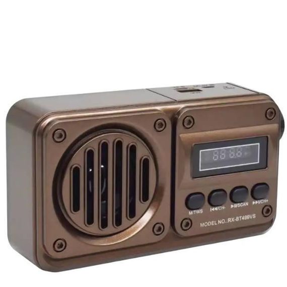 Радиоприемник аккумуляторный  Bluetooth, USB, microSD Golon Rx 499 VS Коричневый