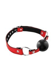 Кляп Fetish Tentation Premium Leather gag with silicone ball Red sexstyle