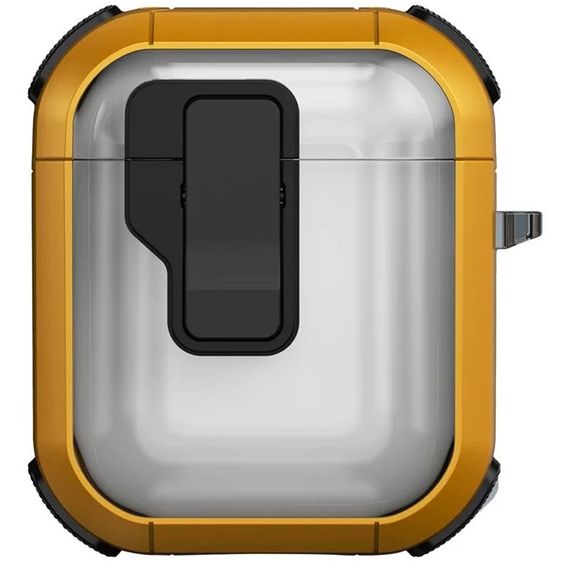 Футляр противоударный Locking Button для наушников Airpods 1/2 Yellow