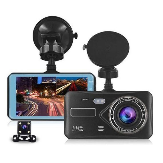 Автомобильный видеорегистратор с двумя камерами T672, LCD 4",1080P Full HD, с поддержкой ночного видения | Зображення 2