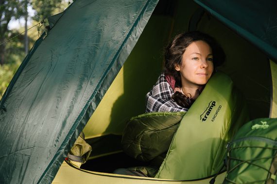 Спальний мішок Tramp Kingwood Regular ковдра лівий dark-olive/grey 220/80 UTRS-053R | Зображення 1