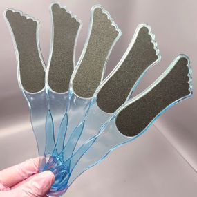 Блакитна терка-стопа для педикюру двостороння