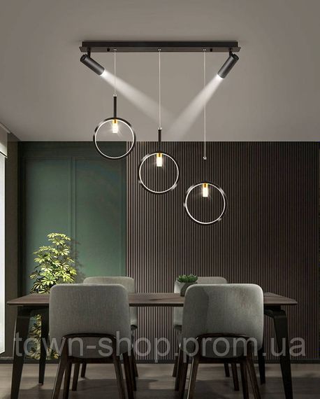 Люстра потолочная LED AA239/3+2 Черный 30-150х6х80 см. | Зображення 6