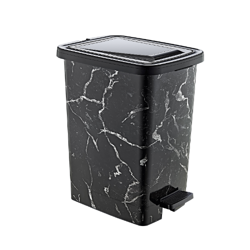 DECOR Slim відро для сміття з малюнком 8л (12) (x129 чорний мармур)