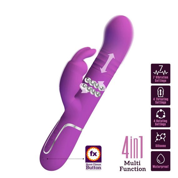Вибратор-кролик с ротацией PRETTY LOVE Coale фиолетовый, 22.6 х 3.7 см Sex Aura | Зображення 1