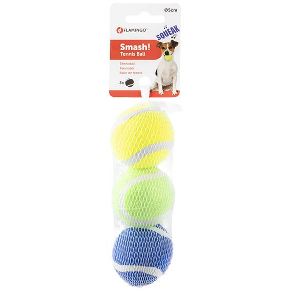 Іграшка для собак Flamingo Smash Tennis Ball, 3 шт х 5 см