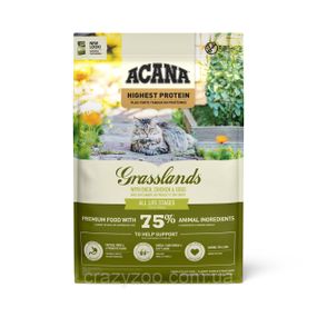Сухой корм для котов Acana Grasslands Cat с цыпленком, индейкой и уткой 4.5 кг a71472