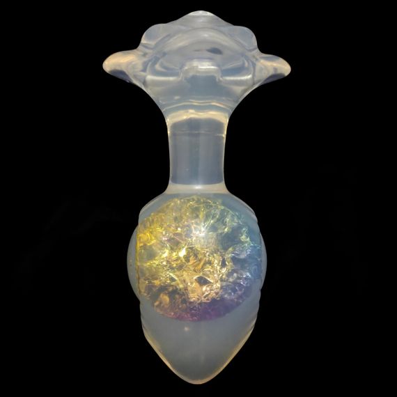 Анальная пробка с боковым рельефом UNIVIBE, силиконовая с камнем, 9.3 х 4.9 см sexstyle | Зображення 3