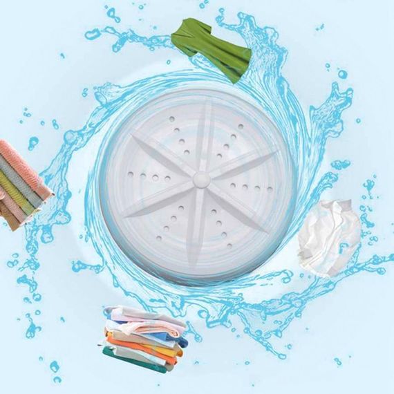 Портативна ультразвукова пральна машина TURBINE WASH, від USB / Маленька пральна машинка, що обертається, на присосках | Зображення 3