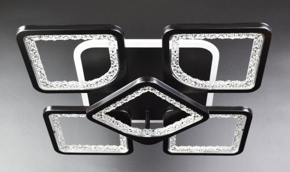 Люстра світлодіодна стельова LED світильник для квартири на стелю лед з пультом 25991 Чорний 11х40х40 см.