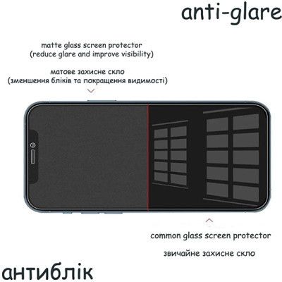 Стекло защитное Drobak Matte Glass A+ Apple iPhone 13 (Black) (292941) | Зображення 5
