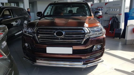 Передня дуга ST014 (2015-2024, нерж.) 60мм на 60мм для Toyota Land Cruiser 200 | Зображення 2