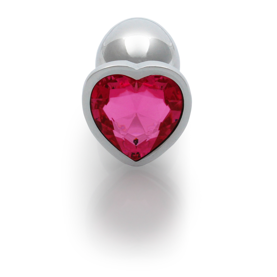 Анальна пробка - Ouch! Metal Butt Plug Small Silver/Rubellite Pink Sex Aura | Зображення 3