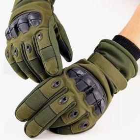 Зимние тактические перчатки с сенсорным пальцем, Размер L / Полнопалые водонепроницаемые перчатки на меху