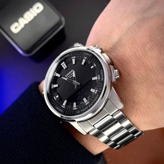 Класичний Чоловічий годинник Casio AMW-880D-1A стальний, водонепроникний, Японія | Зображення 6