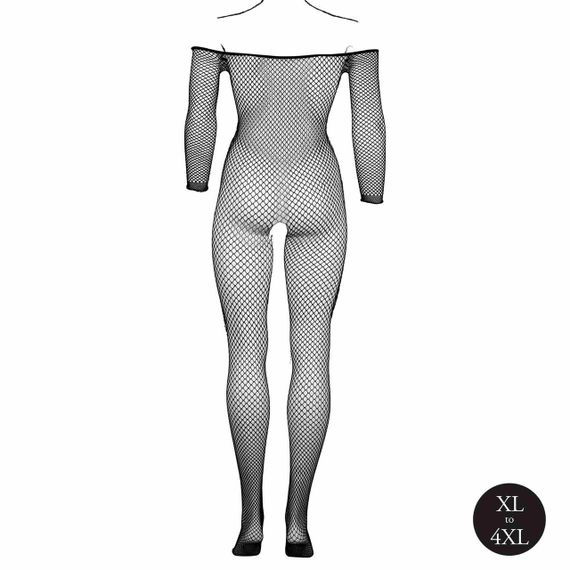Жіночий боді-комбінезон із сітки Le Desir Off Shoulder Fishnet Bodystocking, чорний Sex Aura | Зображення 1