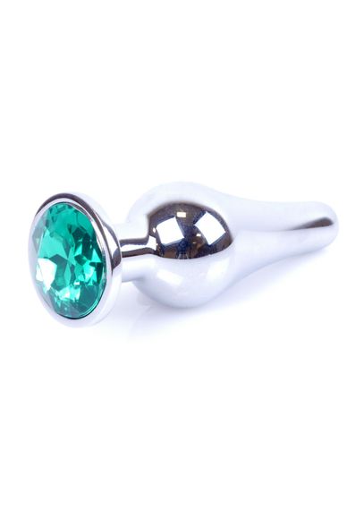 Анальна пробка - Jewellery Silver BUTT PLUG- Green | Зображення 1