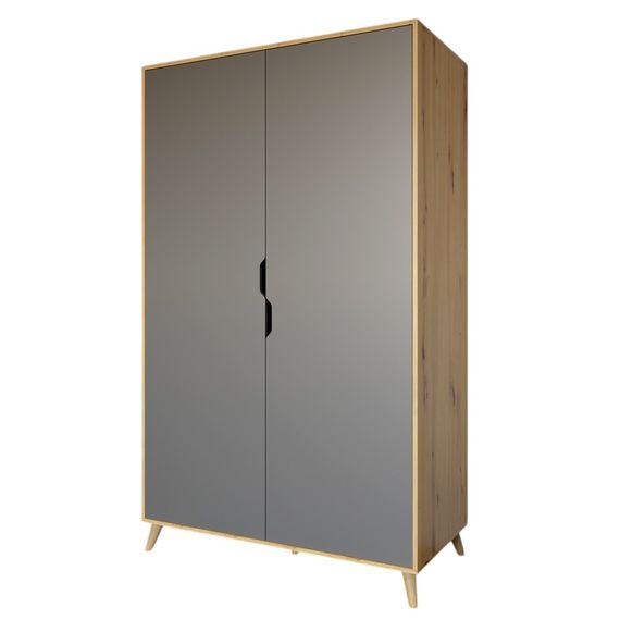 Шафа дводверна з ніжками кольору світлий горіх М-ЗОН Борн 1200 Дуб Артизан/Антрацит (MZN-031057) | Зображення 1