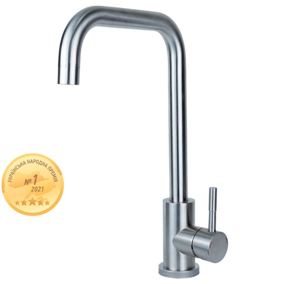 Змішувач KT Ø35 для кухні Г-гусак на гайці SS AQUATICA (KT-4B270P) 9722111