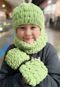 Дитяча шапка-балаклава з мітенками