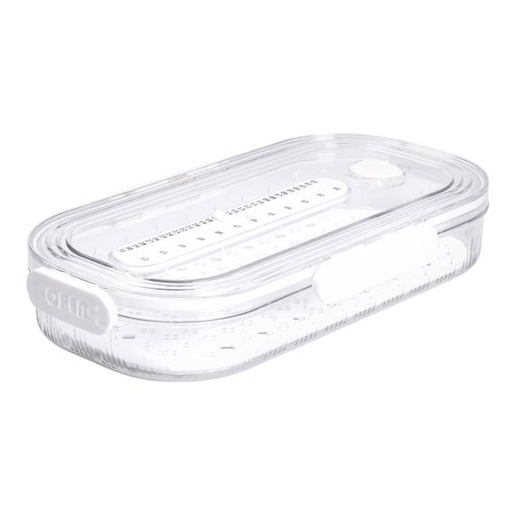 Контейнер для їжі пластиковий 32.5х17.5х6 см харчовий контейнер з індикатором дати 1 л Білий HP-27-7