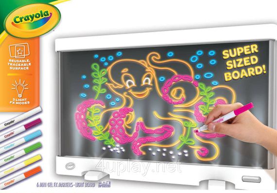 Crayola Ultimate Light Board. Светящаяся доска для рисования. Детский графический планшет с подсветкой Крайола | Зображення 3