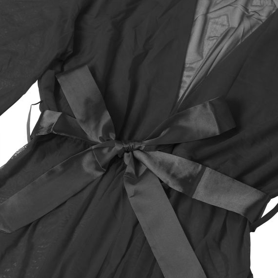 Халат Star Night з мереживом та поясом, чорний, XS-S sexstyle | Зображення 5