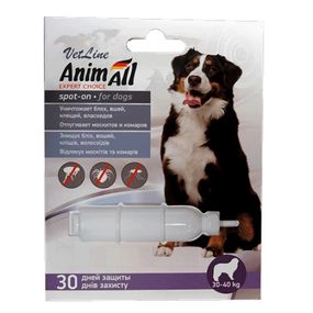 Краплі від бліх та кліщів для собак вагою 30-40 кг AnimAll VetLine Spot-On