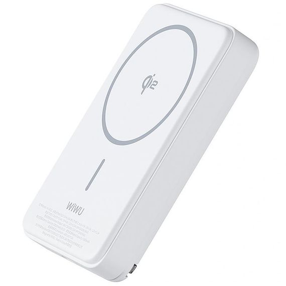 Портативний ЗП Power Bank WIWU Wi-P031 Magnetic з БЗП Qi2 30W 10000 mAh White | Зображення 4