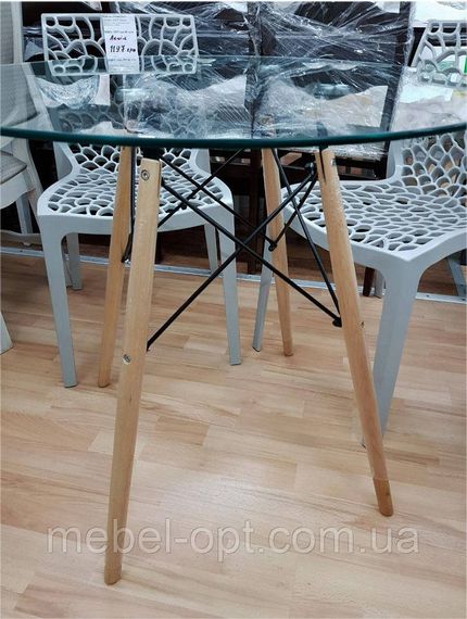 Стіл Етна Glass круглий скляний 80 см, дизайн Eames DSW Table | Зображення 7