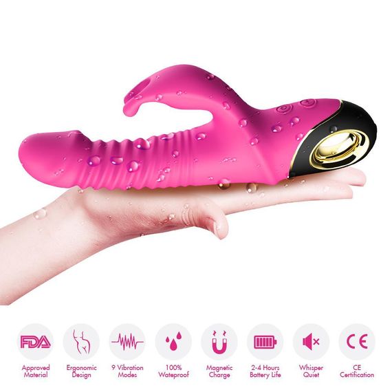 Вібратор - Thrusting Vibrator Zing Pink Sex Aura | Зображення 5