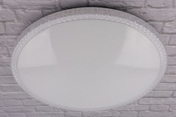 Сучасний круглий світильник стельовий LED для кімнати кухні ванної з пультом 25711 Білий 5х49х49 см.