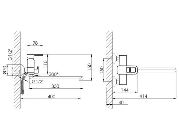 Змішувач для ванни Lidz Wawel 005 LDWAW005WHI45399 White | Зображення 1