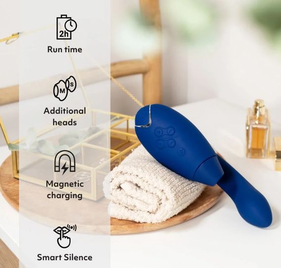 Інноваційний безконтактний вібратор-стимулятор Womanizer Duo 2 Blueberry sexstyle | Зображення 5