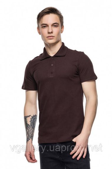 Футболка чоловіча ПОЛО — Коричневий із коротким рукавом 3XL