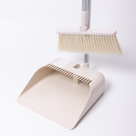 Набір віник і совок на довгій ручці для підлоги 25×24×100 см щітка віник для прибирання Бежевий HP-45-15BE | Зображення 4