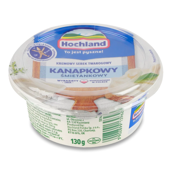 Сыр-крем Hochland Kanapkowy сливочный 59%, 130г