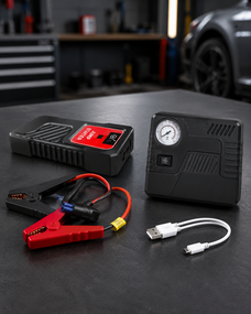 Автомобильное пусковое устройство для аккумулятора JUMP STARTER 69800mah + Компрессор / Пусковое устройство для авто / Бустер