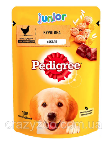 Вологий корм для цуценят Pedigree Junior з куркою та рисом 100 г 017247