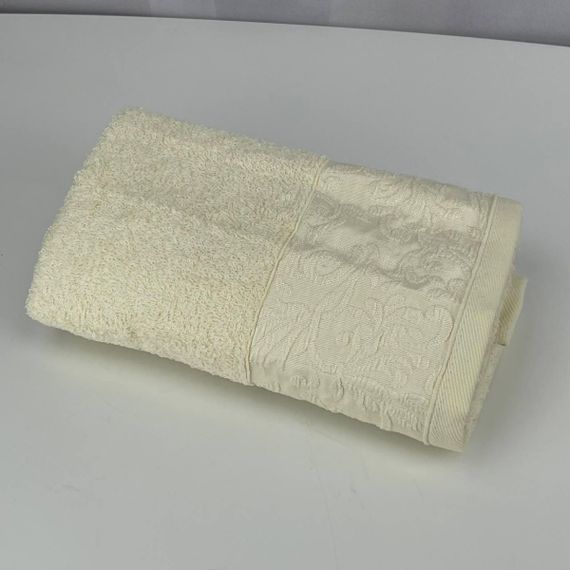 Рушник для обличчя махровий Febo Vip Cotton Botan Туреччина 6399 молочний 50х90 см | Зображення 5