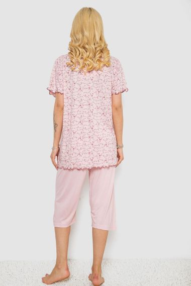 Пижама женская с принтом  -уценка, цвет розовый, 243R7081-U | Зображення 3