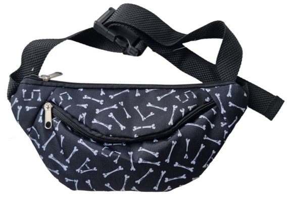 Сумка поясная бананка 4Profi Мини с принтом "кісточки" с двумя отделениями