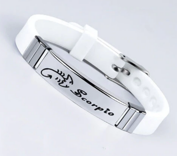 Силіконовий браслет Primo Zodiac - Scorpio (Скорпіон) - White