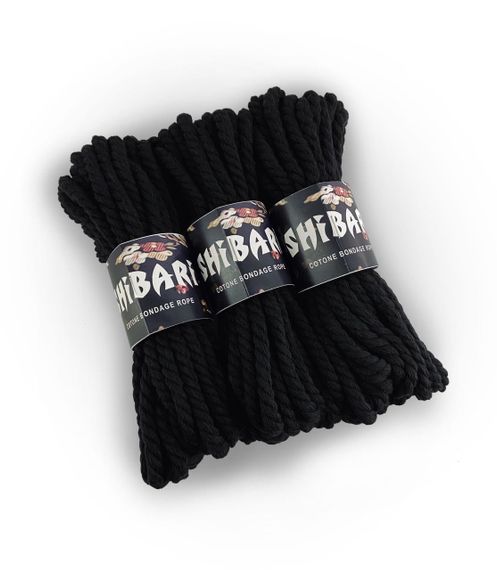 Бавовняна мотузка для шібарі Feral Feelings Shibari Rope, 8 м чорна Sex Aura | Зображення 1