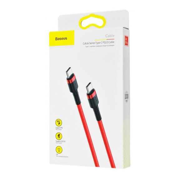 Кабель Baseus Cafule USB Cable Type-C-Type-C 3A 1m Red | Зображення 4