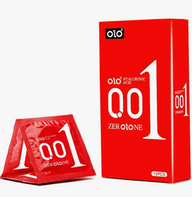 Презервативы OLO Zero One ультратонкие с гиалуроновой смазкой и возбуждающим эффектом ( упаковка 10 шт) Sex Aura