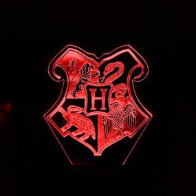 Акриловий світильник-нічник Hogwarts School червоний tty-n002076